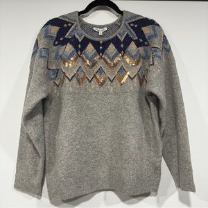 See And Be Seen Wool Blend Sequin Sweater